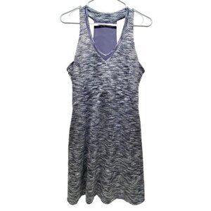 MPG Activewear Dress Women's Large Purple White V-Neck Sleeveless Dress